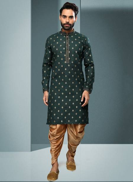 Green Colour Vol 27 New Latest Designer Party Wear Cotton Kurta Peshawari Collection 1580
